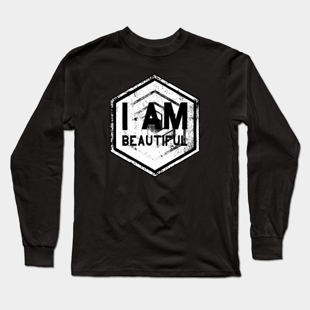 I AM Beautiful - Affirmation - White Long Sleeve T-Shirt by hector2ortega